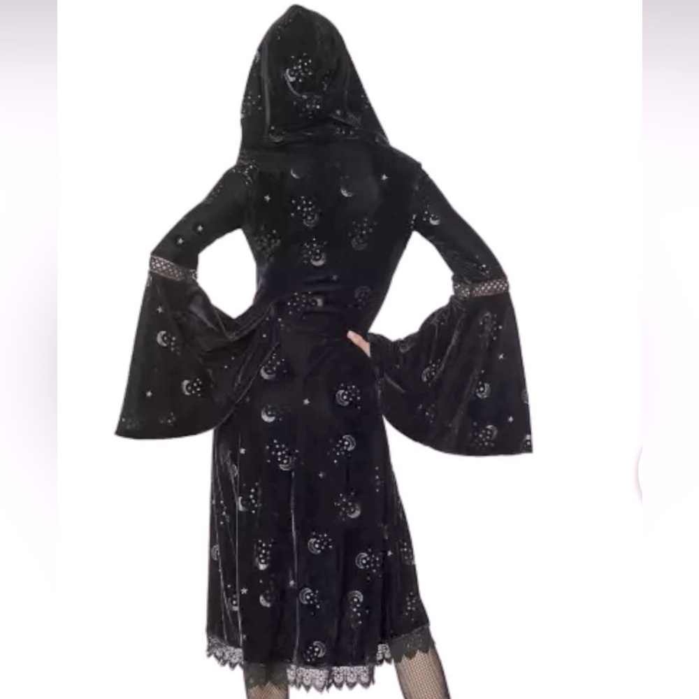 Celestial Hooded Velvet Dress - Picture 2 of 11